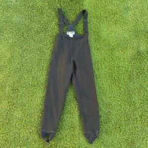 Roffe Kids Black Ski Snowbib Overalls Stirrup Foot Bottoms Size C3
